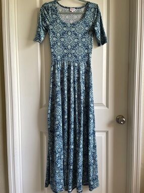 2 for $20 LuLaRoe Ana Maxi dress Blue and aqua stunning floral mandala